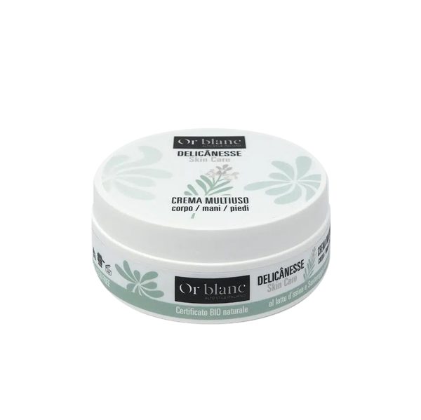 Crema Multiuso per Corpo, Mani e Piedi al Latte d'Asina e Santoreggia Montana